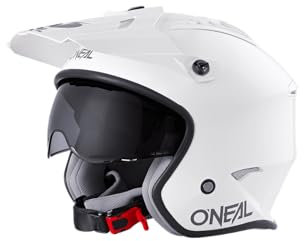 O'NEAL | Motorradhelm | Enduro Adventure Street |ABS-Schale, integrierte Sonnenblende | Volt Helmet SOLID | Erwachsene | Weiß | Größe S