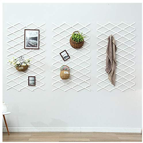 YOGANHJAT Clôture en Bois pour Jardin Extensible Treillage 100×40cm Support Plantes grimpantes Mariage décoration télescopique Balcon pour parterres Fleurs Bordure pelouse ou palissades,Blanc,1 Piece