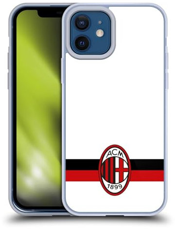 Head Case Designs Offizielle AC Milan Weiss Wappen Gelhülle [Militärischer Schutzgrad] Kompatibel Mit Apple iPhone 12 / iPhone 12 Pro Und Kompatibel Mit MagSafe