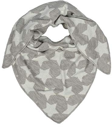 Zwillingsherz Dreieckstuch Stola Schal mit Baumwolle für Kids Mädchen Jungen Kinder - Hochwertiges Baumwoll Halstuch mit Stern-Print - Perfekt für Sommer Herbst Winter - hellgrau