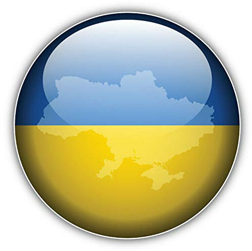 15cm! Klebe-Folie Wetterfest kompatibel für: Ukraine Flagge Fahne Karte H431 UV&Waschanlagenfest Auto-Aufkleber Sticker Decal