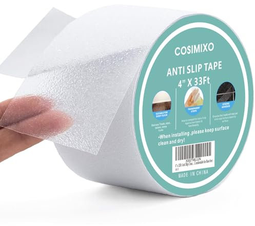COSIMIXO Ruban adhésif transparent antidérapant imperméable pour marches d'escalier - 10,2 cm x 10,1 m