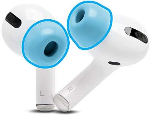 WC TipZ – Verbesserte Memory Foam-Ohrstöpsel für Airpods Pro von Wicked Cushions | Verbesserter Komfort, Abdichtung und Rückprallzeit des Schaums Ladeschale | Ocean Blue