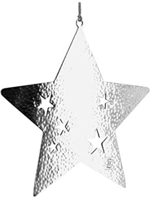 Fink - Anhänger, Christbaumschmuck, Stern - Carina - Edelstahl - Farbe: Silber - 21 x 21 cm