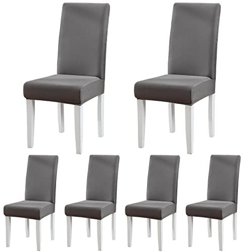 ARNTY Stuhlhussen 4/6er Set, Stuhlbezug Jacquard Esszimmer Stuhlhussen Schwingstühle Universal Hussen für Stühle für Esszimmer, Hotel, Küche, Zeremonie (Dunkelgrau, 6 Stück)