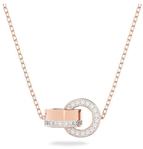 Swarovski Hollow Halskette Rosegold für Damen mit Anhänger mit Weißen Zirkonia Kristallen, 5636496