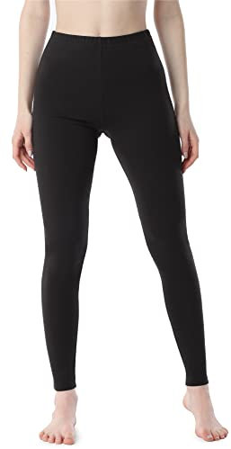 Bellivalini Damen Lange Leggings aus Baumwolle BLV50-198 (Schwarz, L)