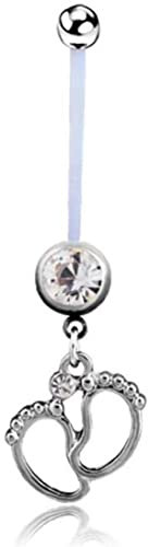 U-M Bijoux de Piercing du Nombril Nombril Anneaux Pieds de Femme Enceinte Balancent Anneau Corps Piercing Bijoux Cadeau pour Fille Deft and Fashion
