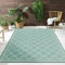 VIMODA Teppich In- und Outdoor Flachgewebe Terrasse Balkon Wetterfest Wintergarten Robust Marokkanisch geprägtes Design, Farbe:Turkis, Maße:140x200 cm