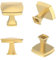 BIGLUFU 5 Stück Schrankknöpfe Gold, Quadrat Möbelknöpfe, 28 * 30mm Messing Schrankgriffe mit Schrauben für Kleiderschrank, Kommoden, Schubladen