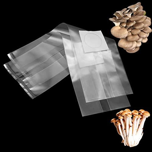 CAOMEI 25/50 Stück 25 x 50 cm Pilzzucht Beutel, Mushroom Spawn Grow Bag Langlebige Beutel, mit Filter, Reißfest und Stark, für Pilze, Pilze, Körner (25pcs)