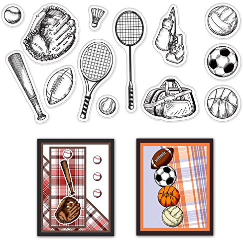 craspire Silikon Klare Stempel Sport Rugby Basketball Fußball Volleyball Baseball Tennis Badminton Klare Stempel Für Kartenherstellung Dekoration DIY Scrapbooking Prägung