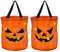 CawBing Halloween Süßigkeiten Tasche, 2 Stück Leuchtende Halloween Kürbis Candy Bag, Halloween Goodie Taschen, Kürbis Beutel zum Sammeln von Süßigkeiten zu Halloween, Trick or Treat