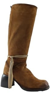 FELMINI D283 Cognac Marrone Stivale Donna Tacco camoscio Cerniera Punta Quadrata 36