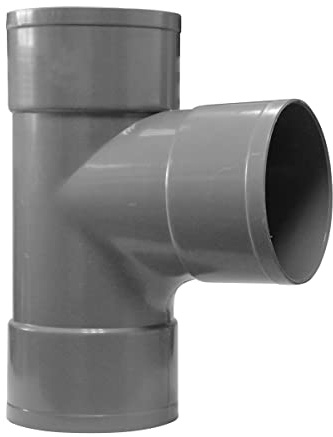 Jardibric – Té Pied de Biche 87°30 Ø100 PVC – Raccord Évacuation Eau Usée