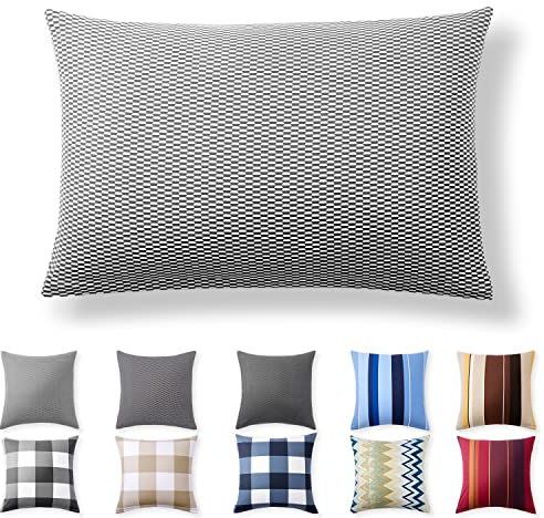 Alreya Renforcé Kissenbezug 50 x 75 cm - 100% Baumwolle mit Reißverschluss, Superweicher Kopfkissenbezug 50x75, Kissenhülle, Graue Diamanten, nur Kissenbezug