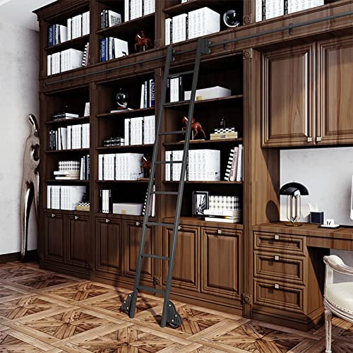 Luyckfrazy 3.3ft-20ft Library Round Tube Mobile Ladder Rail, Rolling Library Ladder Hardware Kit (No Ladder), Rolling Ladder Sliding Track Hardware for Home/Indoor/Loft (Size : 10ft/300cm Track kit)