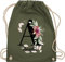 Turnbeutel Rucksack - Buchstabe anpassbar mit Name I Geschenk Initialen - Unisize - Olivgrün - jga beutel blumen stoffbeutel schule personalisierte buchstaben a turnsack kita tasche
