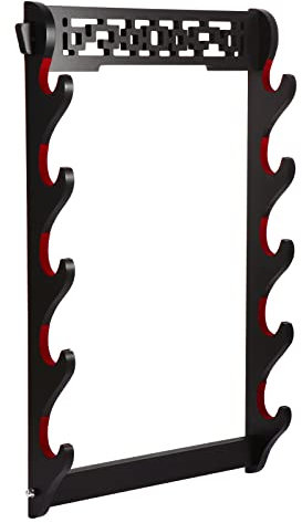 FOXSMZZ 5-Tier Schwert Halter Wandhalterung Samurai Schwert Stand Display Katana Wakizashi Tanto Wandaufhänger Schwert Rack Fünf Schicht (5-Tier)