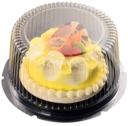 Cabilock 20PCS 8 Inch Cake Container with Clear Lid Plastic Cake Carrier Cake Holder for Transport, Storing, Displaying Cakes