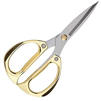 Küchenschere aus Edelstahl, Schneiderschere für Haushalt, Küche und Büro – 19 cm – Gold