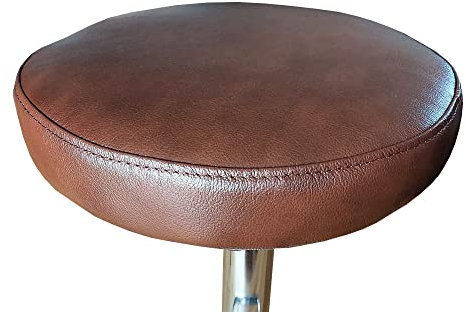 Echtleder Barhocker Ersatzsitz mit 15mm Sperrholz Sitzkissen Lederkissen Rund Sitzpolster fur Barstuhl BarhockerLeder Polster Kissen Sitzauflage Auflage Braun Antique Brown 3000 (Durchmesser Ø 34 cm)