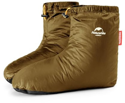 Naturehike Daunenschuhe Thermo-Daunensocken Outdoor/Indoor wasserdichte Winter-Gänsedaunensocken für Schlafzimmer Büro rutschfest superwarm Stiefeletten Ski Snowboard Reiten