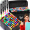 Retoo 80 Farben Marker Set Filzstifte Alkohol Permanent Stifte Set Dual Tip für Malerei Zeichnung Design Rendering Brief Manga Schwarz Tragetasche für Kinder Erwachsene