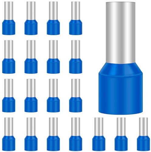 100Pcs Ferrules 16.0mm², Hanibos Insulated Bootlace Ferrule Wire Terminal Ferrules Crimp Connector Blue Cord Pin End Terminals Crimp Ferrules Wire Connector E16-12
