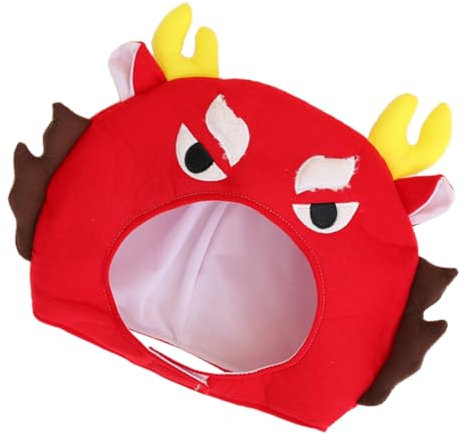 Abaodam Déguisement De Dragon Chapeau De Fête du Nouvel an Chinois Chapeau De Dessin Animé Déguisement De Chapeau De Dragon Casquettes De Carnaval Accessoires Astrologie Chinoise Peluche