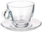 Taza con Plato Transparente Vidrio 170 ml (6 Unidades)