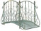 NYZAL 60-Zoll-Metallbogen-Zen-Gartenbrücke mit Sicherheitsseitengeländer, dekorativer Steg, zartes florales Rankenwerk for Bach, Fischteich, antik, einfache Montage und langlebig