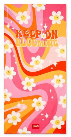 Legami - Serviette de Plage en Microfibre, Anti-Sable, séchage Rapide, Ultra absorbante, Serviette de Plage compacte, Serviette de Plage, 85 x 180 cm, Daisy, Rose