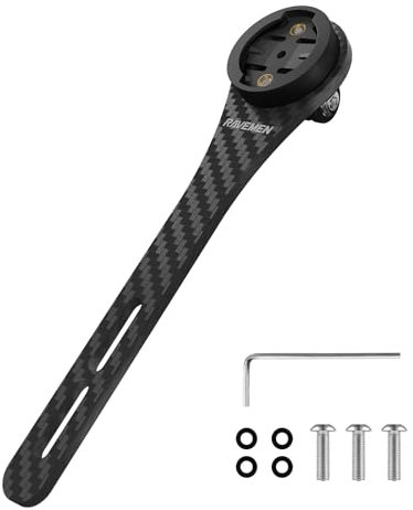 RAVEMEN Supporto Manubrio Integrato per Bicicletta, Compatibile con GARMIN/COOSPO/CYCPLUS/iGPSPORT/XOSS Ciclocomputer, Compatibile con Sportiva Telecamera