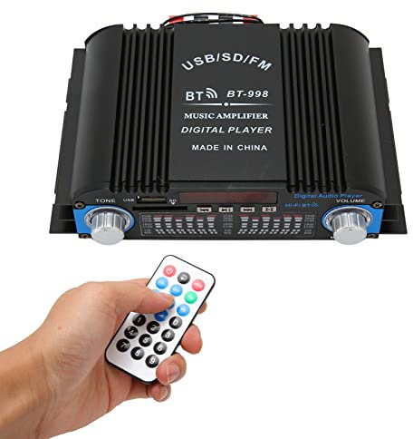 Amplificateur de Voiture, Carte D'ampli de Haut-Parleur de Caisson de Basses sans Fil avec Télécommande, Matériau en Alliage D'aluminium, Prend en Charge MP3, Télécommande,