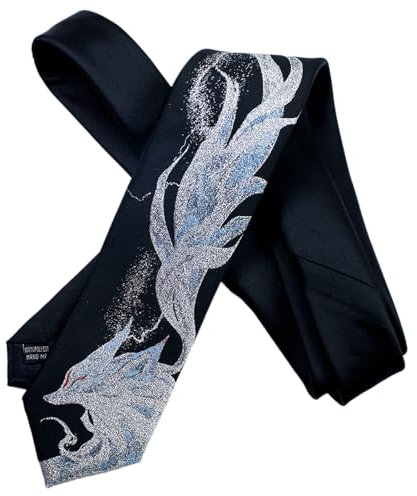 PURPLELILY Cosplay Anime Krawatte für Teenager Mädchen Jk Stil Krawatte neun Schwanz Füchse Muster Neckwear Mädchen Teen Uniform, Schwarz , Length: 145cm/ 57.09in