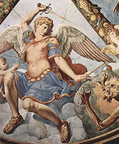 WACTWJNA Berühmtes Gemälde Leinwanddrucke Wandkunst Leinwand Kunst GemäLde Fresken der Kapelle von Eleonora Da Toledo im Palazzo Vecchio in Florenz Deckenfresko Leinwand Wandkunst 60x90cm
