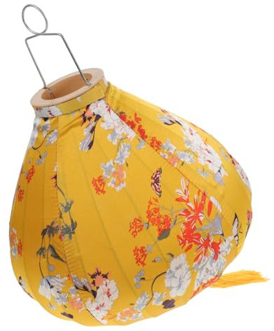 Milisten Wasserdichte Runde Stofflaterne Mit Schmetterlings-blumenmuster Und Handgefertigten Quasten Langlebige Eisen-draht-konstruktion Dekorative Outdoor-hängelaterne Für Garten Und Gebur