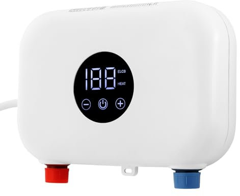 Scaldacqua elettrico istantaneo 5500 W, fissaggio a parete, display digitale, funzione termostatica, acqua calda istantanea per cucina e bagno