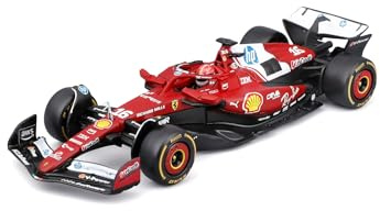 Bburago - Ferrari SF-25 F1 2025#16 Leclerc with Helmet, 1:43 Scale Diecast Car, Detailed Replica with Display Case and Base, Officially Licensed by Ferrari, Recommended Age 14+