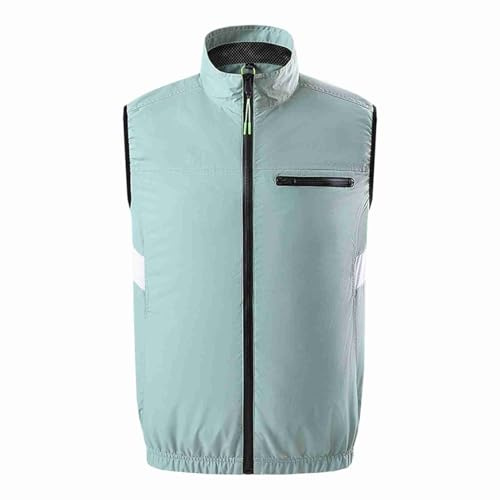 Alomejor Klimaanlage L¨¹fter Weste - Portable, Adjustierbare, Atmungsaktive Tragbare L¨¹fterjacke f¨¹r Outdoor & Indoor (4XL) mit Taschen und Doppelseitiger Design