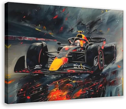 LIPOYE Max Verstappen Poster, Formel 1, Wandkunst-Poster, Leinwand-Poster, Schlafzimmerdekoration, Landschaft, Büro, Raumdekoration, Geschenk, 20 x 30 cm