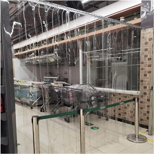 ELDFLRURB Plastic Vinyl PVC Strip Door Curtain, Transparent 1.6mm Thick Plastic Strip Door Curtain, Vinyl Strips For Home Walk-in Freezers Warehouse Clean Rooms for catering and cold rooms.(3.5X2.2M)