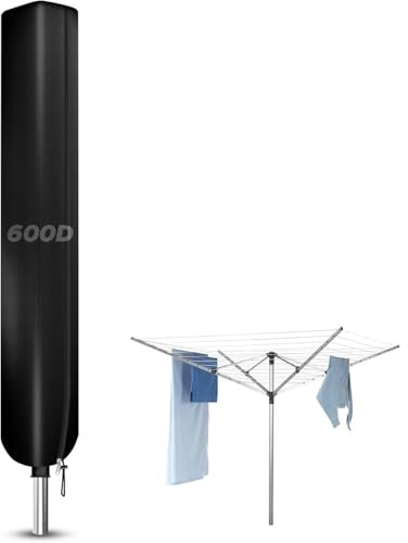 YedZen Wäschespinne Schutzhülle für Leifheit, 600D PVC 180x18x18cm Wäschespinne Abdeckung mit Reißverschluss Kordelzug, wasserdichte Anti-UV Wäscheschirme Abdeckung