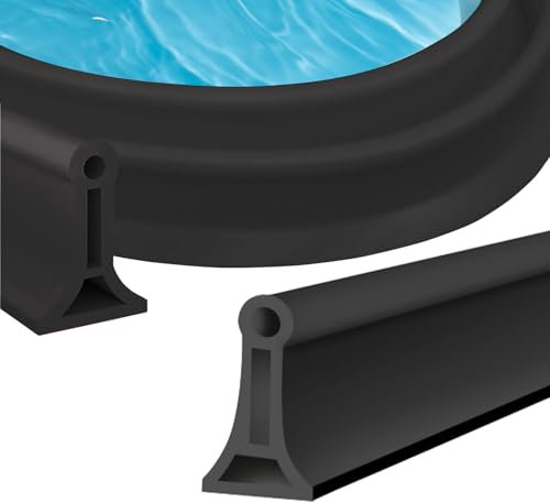 ACESOME Wet Room Floor Barrier, Silicone Rubber Shower Tray Sealing Strip, 2M Shower Splash Guard, Self-Adhesive Shower Water Barrier for Kitchen Sink, Bathroom Floor (Black, 3 cm x 2 cm (HxW)