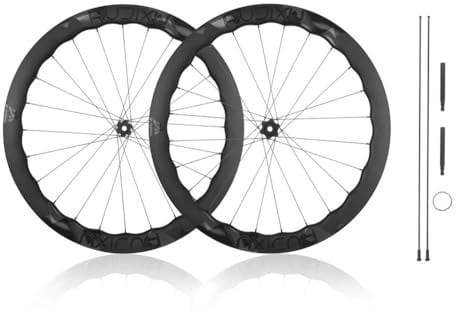 QAZXDRFG 700C/622 mm ultraleichter Carbon-Rennrad-Radsatz, Tubeless-Ready-Radsatz, 5045 mm Wave-Felge, Center-Lock-Scheibenbremsen, Steckachsen-Keramiklager, 36T-Ratsche, HG/XDR (XDR)