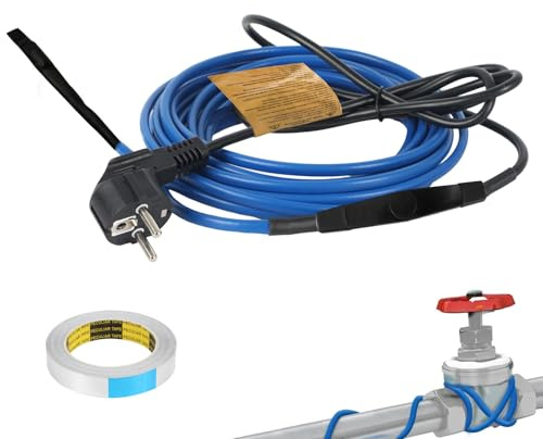 Btstil 5,5m Frostschutz Heizkabel mit Thermostat, Selbstregulierendes Heizkabel 25W/M zum Schutz von Wasserrohren, Metall und Kunststoffrohre, Wasserdichte mit Schutzkontaktsteck 230V IP67 (5,5m)