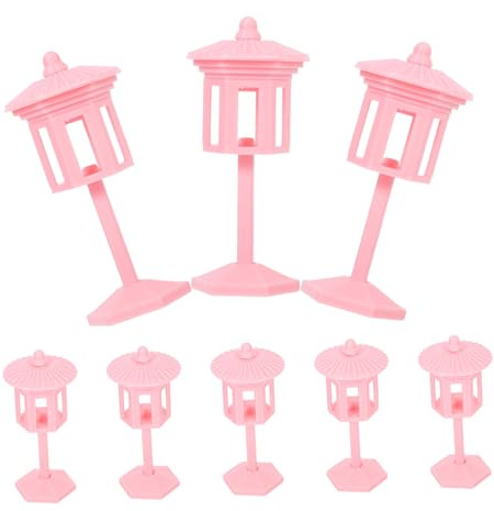 POPETPOP 8 Pièces Lampe Miniature Rose Vintage Éclairage Mobilier Miniature pour Maison de Poupées Décoration Accessoire pour Filles