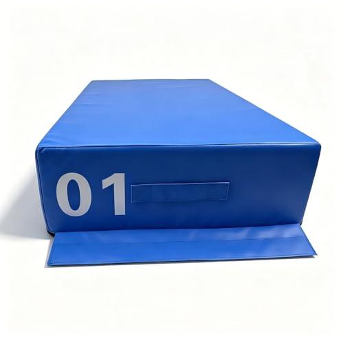 GQZJY Scatola per Jumping Plyometrica 4 in 1 Attrezzo per Allenamento Funzionale, Salto in Alto e Fitness - Piattaforma di Sollevamento Regolabile per Esercizi di Potenza(Size:90x55x20cm,Color:Blu)
