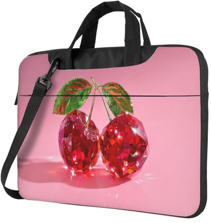 Two Red Crystal Cherries Laptop Bag Laptop Case 15.6 Inch Computer Bags Padded Sleeve Cover For Women Men